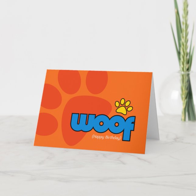 Cartão Happy Birthday Woof Card (Frente)