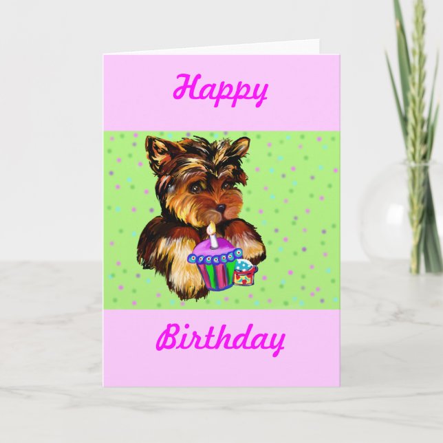 CARTÃO HAPPY BIRTHDAY YORKIE POO (Frente)