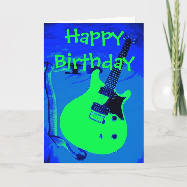 Cartão Happy Birthday You Rock (Frente)