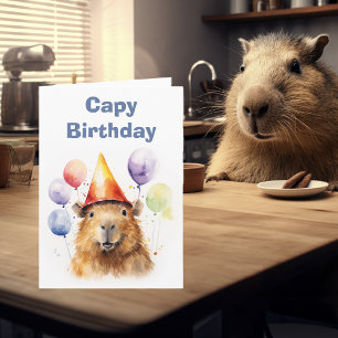 Cartão Happy Capy Birthday Capybara