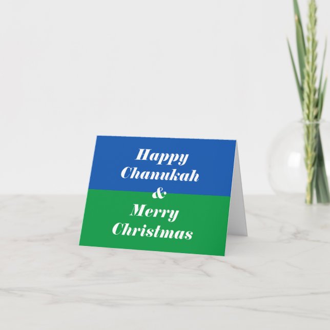 Cartão Happy Chanukah & Merry Christmas Holiday Card (Frente)