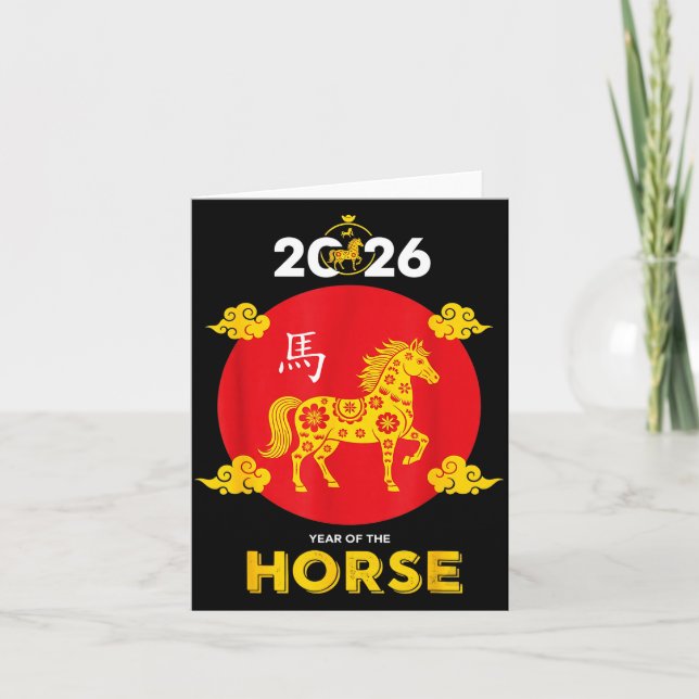 Cartão Happy Chinese New Year 2026 Year Of The Horse  (Frente)