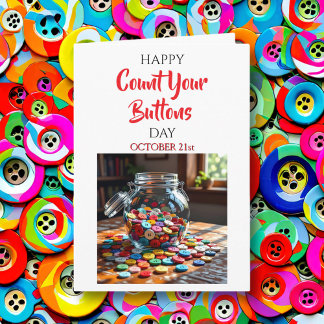 Cartão Happy Count Your Buttons Day | October 21st