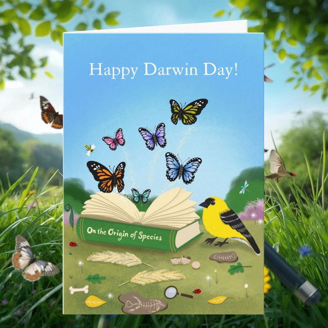 Cartão Happy Darwin Day Evolution Nature Art (Criador carregado)