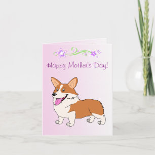 Cartão Happy Dia de as mães Welsh Corgi