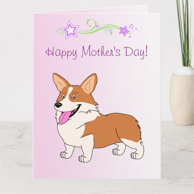 Cartão Happy Dia de as mães Welsh Corgi (Frente)