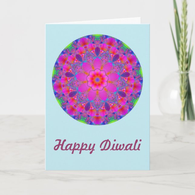 Cartão Happy Diwali com texto personalizado (Frente)