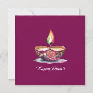 Cartão Happy Diwali Rangoli Diya Festival das Luzes do Vi