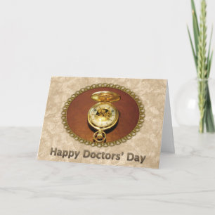 Cartão Happy Doctors' Day Gold Timepiece