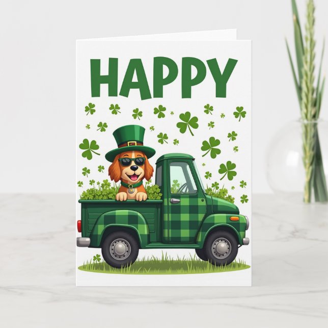 Cartão Happy Dog St Patricks Day Card (Frente)