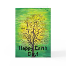 Happy Earth Day Greeting Card - Green Tree