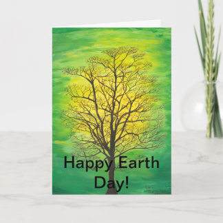 Cartão Happy Earth Day Greeting Card - Green Tree