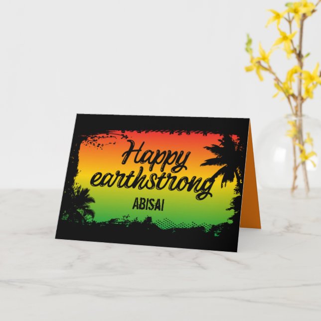 Cartão Happy Earthstrong Rasta Birthday Greeting (Flor Amarela)