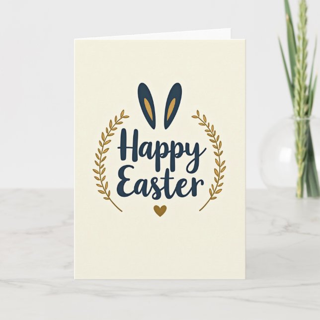 Cartão Happy Easter Animal Ears Card (Frente)