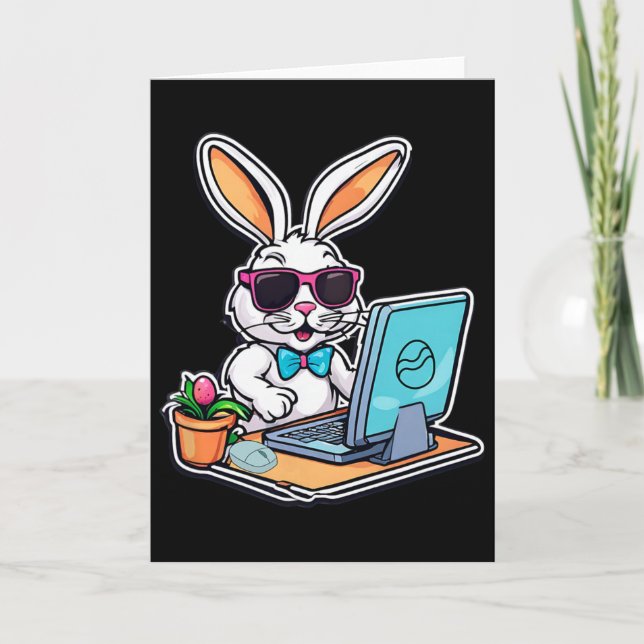 Cartão Happy Easter Bunny Computer Video Game Lovers 1  (Frente)