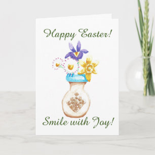 Cartão Happy Easter Card - Spring Flowers Vase