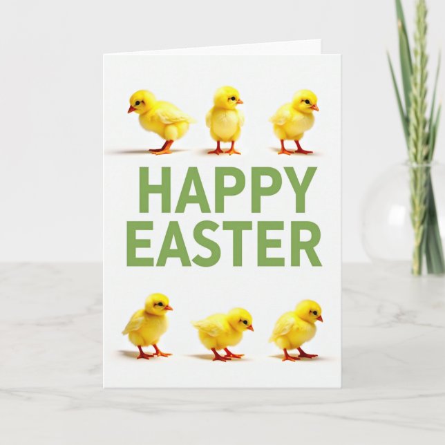 Cartão Happy Easter Chicks Photo Card (Frente)