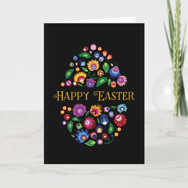 Cartão Happy Easter - folklore inspired card (Frente)