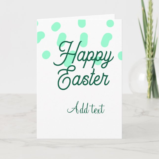 Cartão Happy Easter green eggs pastel name date simple  (Frente)