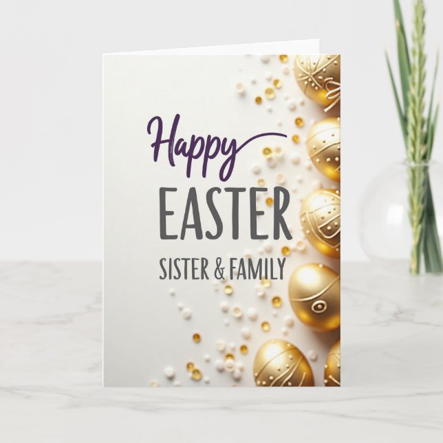 Cartão Happy Easter Sister Family Card (Frente)