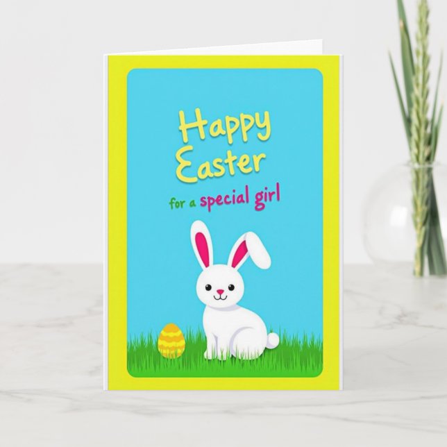 Cartão Happy Easter Striped Egg Card (Frente)