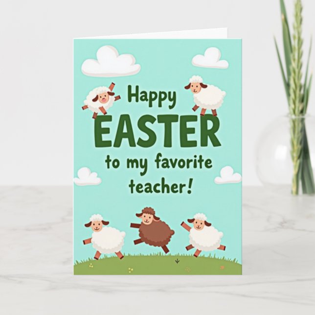 Cartão Happy Easter Teacher Spring Card (Frente)
