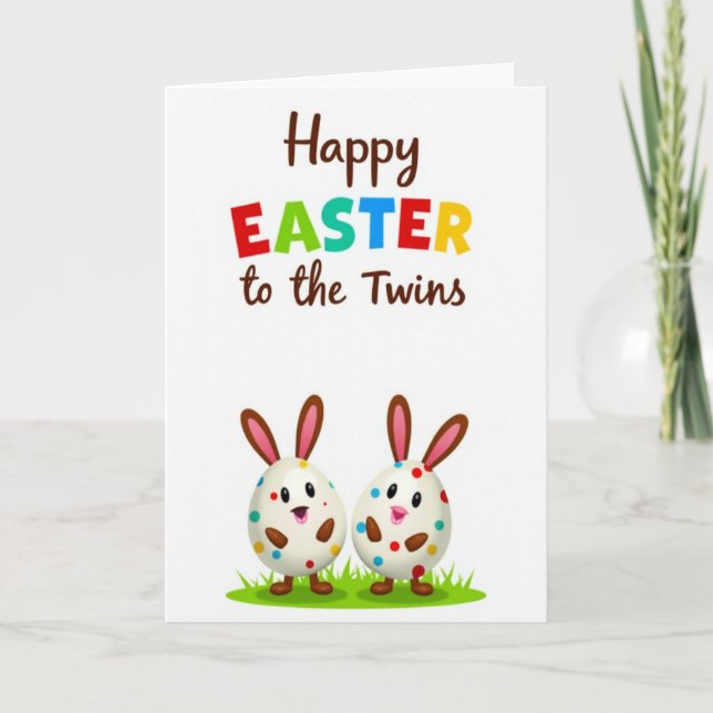 Cartão Happy Easter To The Twins Card (Frente)