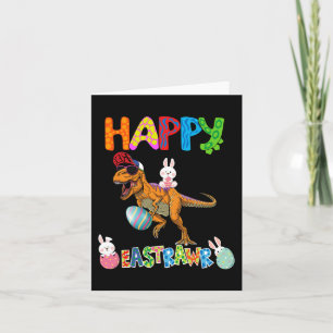 Cartão Happy Eastrawawt Rex Easter Bunny Dinosaur Egs Bo