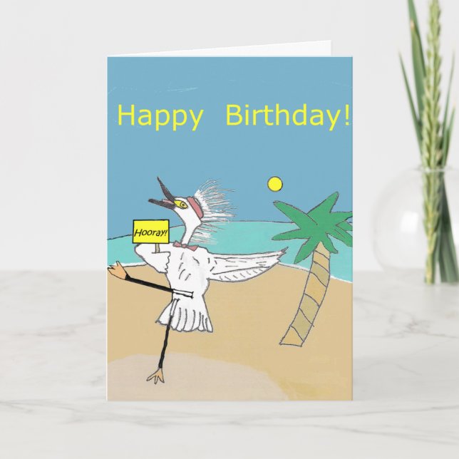 Cartão Happy Egret -- Happy Birthday Card (Frente)