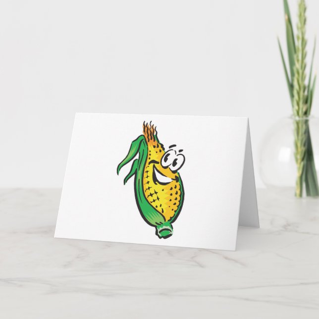 Cartão happy face corn on the cob (Frente)