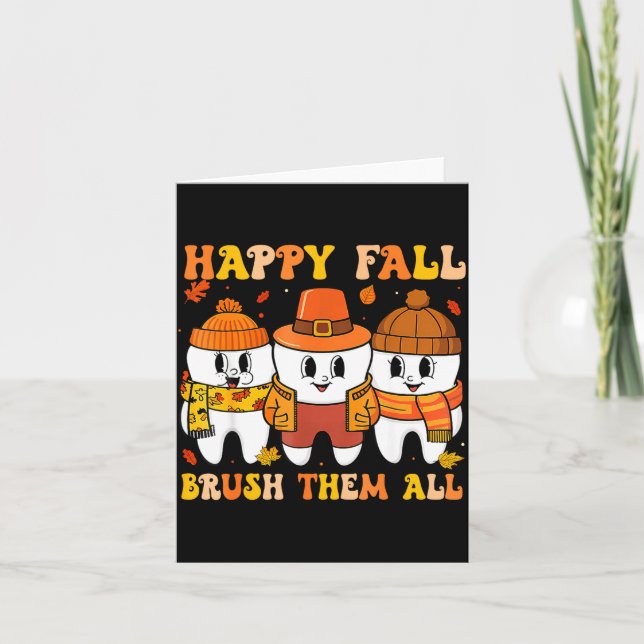 Cartão Happy Fall Bruhem All Teeth Thanksgiving Dental De (Frente)