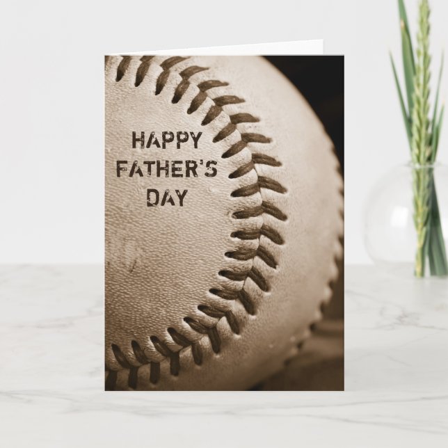 Cartão Happy Father's Day Baseball Greeting Card (Frente)