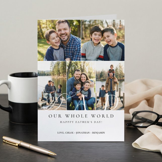 Cartão Happy Father's Day Best Dad Ever Photo Collage (Happy Father's Day Best Dad Ever Photo Collage Card)