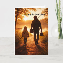 Cartão Happy Fathers Day Card - Sunrise Fishing image