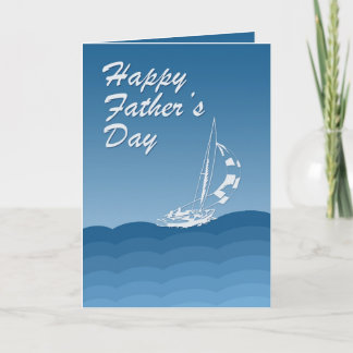 Cartão Happy Father's Day card with sailing yacht