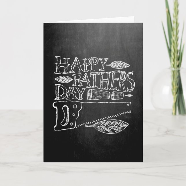 Cartão Happy Fathers Day ChalkBoard (Frente)