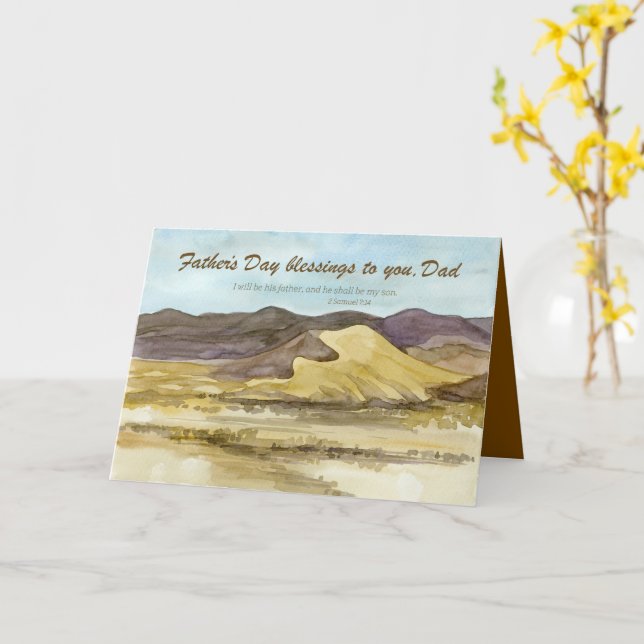 Cartão Happy Father's Day Dad Blessings Bible Scripture (Flor Amarela)