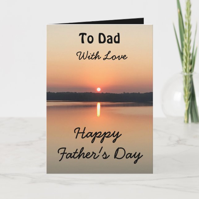 Cartão Happy Father's Day Dad With Love Sunset (Frente)