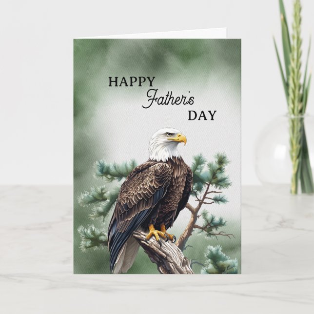 Cartão Happy Father's Day Eagle On A Branch (Frente)