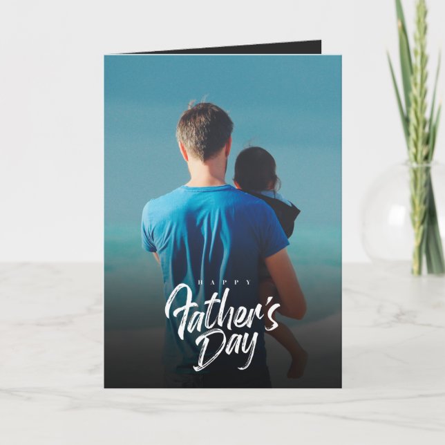 Cartão Happy Father's Day Elegant Custom Photo , Dad love (Frente)