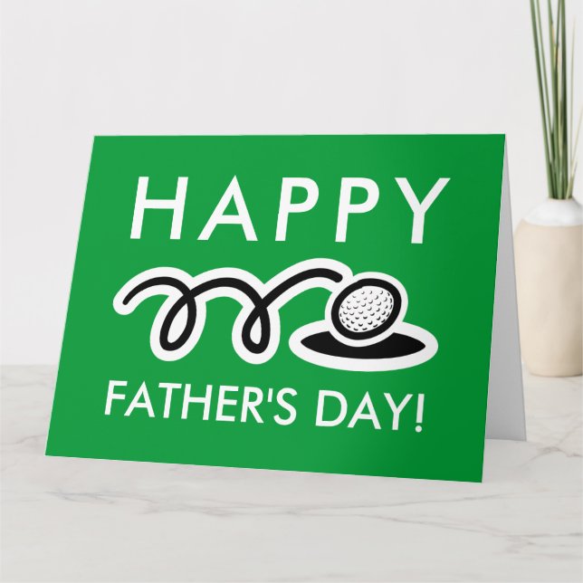 Cartão Happy Father's Day funny golf ball greeting card (Frente)