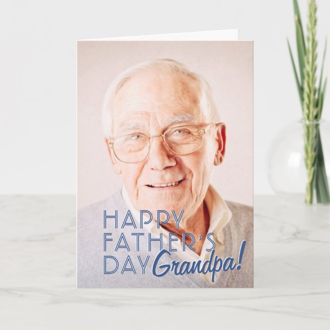 Cartão Happy Father's Day Grandpa! Modern Simple Greeting (Frente)