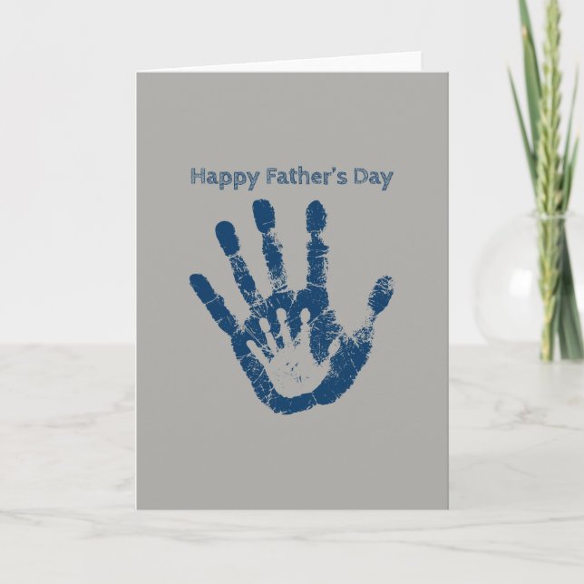 Cartão Happy Father's Day Handprint (Frente)