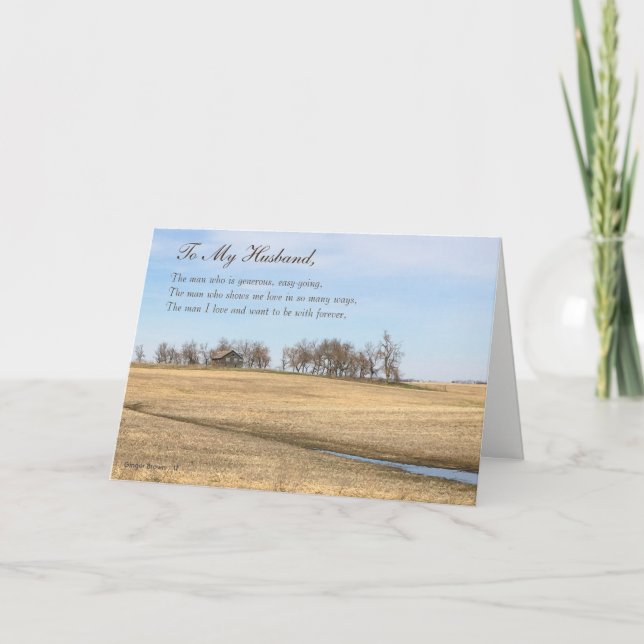 Cartão Happy Father's Day Husband, Old Prairie House #2H (Frente)