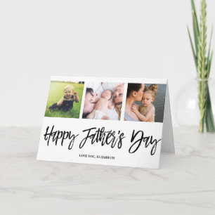 Cartão Happy Fathers Day Love Dad Modern Photo Collage