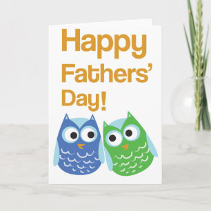 Cartão Happy Fathers' Day - Owls