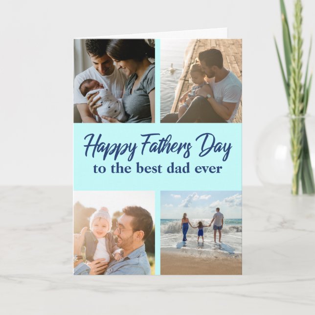 Cartão Happy Father's Day Photo Collage Best Dad (Frente)