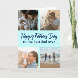 Cartão Happy Father's Day Photo Collage Best Dad