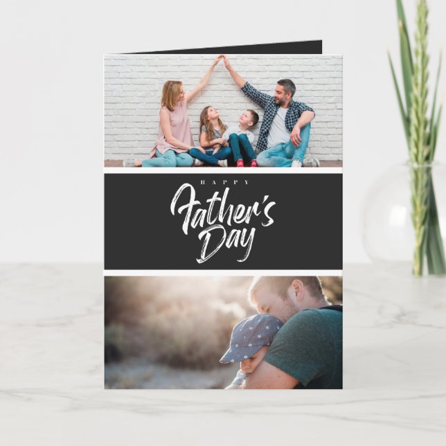 Cartão Happy Father's Day Photo Collage gift card (Frente)