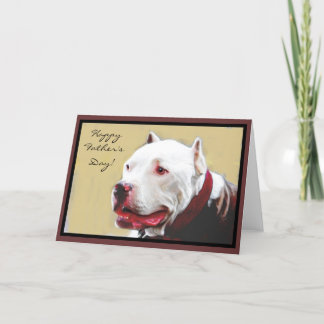 Cartão Happy Father's Day Pit Bull greeting card